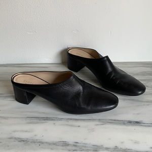 Everlane The Day Heel Mule Black Leather